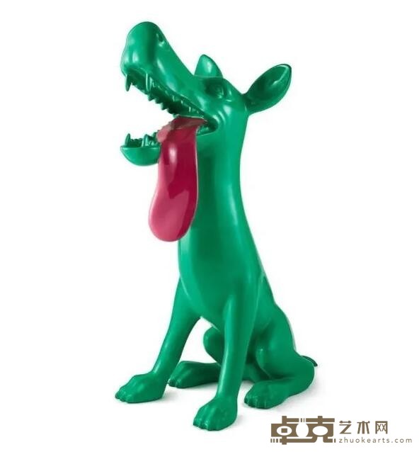 《绿狗(公)》 周春芽 105x42x115cm 2008年 玻璃钢、烤漆