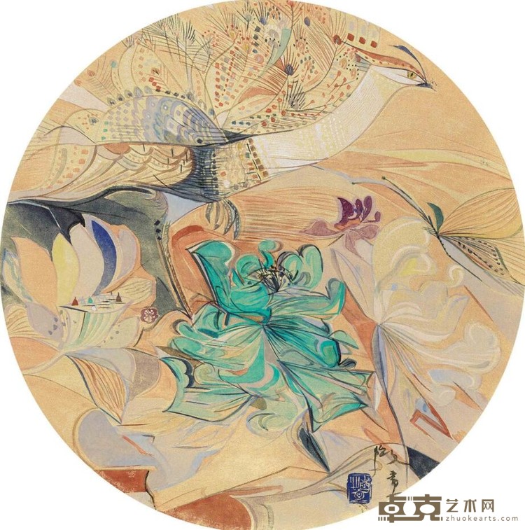 《谜金叠煌之二》 赵怡文 d=43cm 2020年 纸本