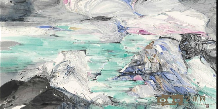 《喀纳斯奇幻》 赵怡文 70×138cm 2018年 纸本