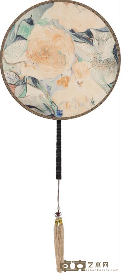《谜花隐匿之一》 赵怡文 d=30cm 2019年 绢本