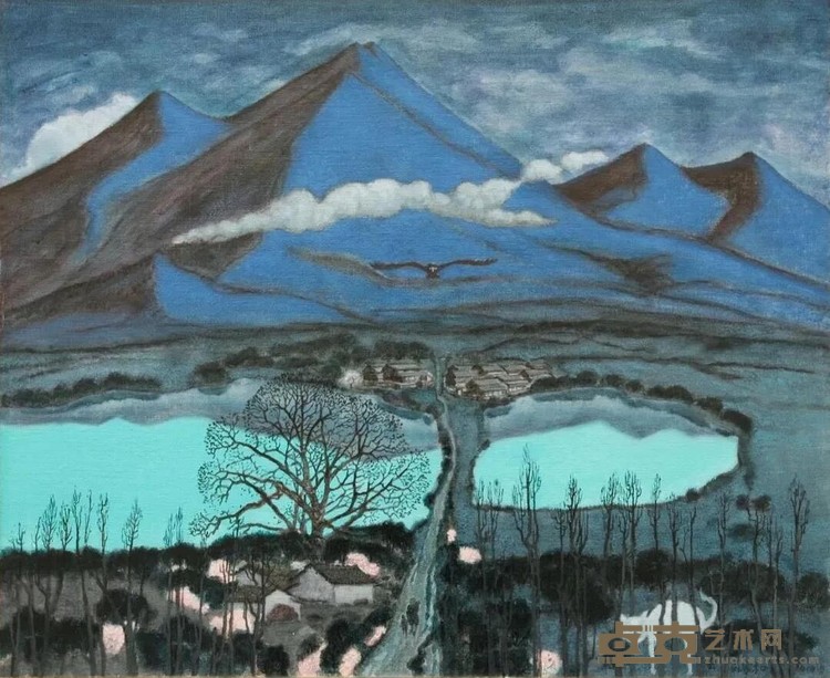 夜的凝视 - 故乡湖 苏斌 50 x 60 cm 2016 木板布面油画