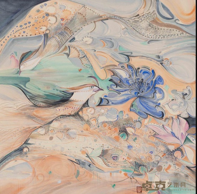 《暖香幻凝之二》 赵怡文 70×70cm 2019年 纸本