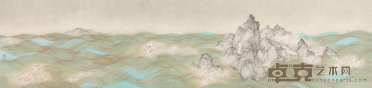 海上山 邵仄炯 33x135cm 2020 纸本水墨