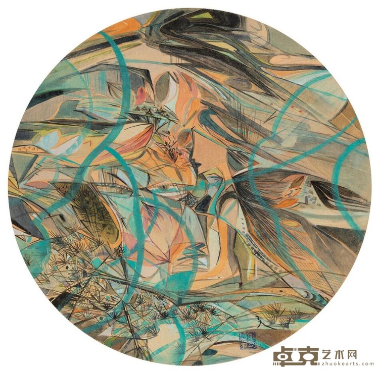 《古幻叠空之二》 赵怡文 d=43cm 2020年 纸本