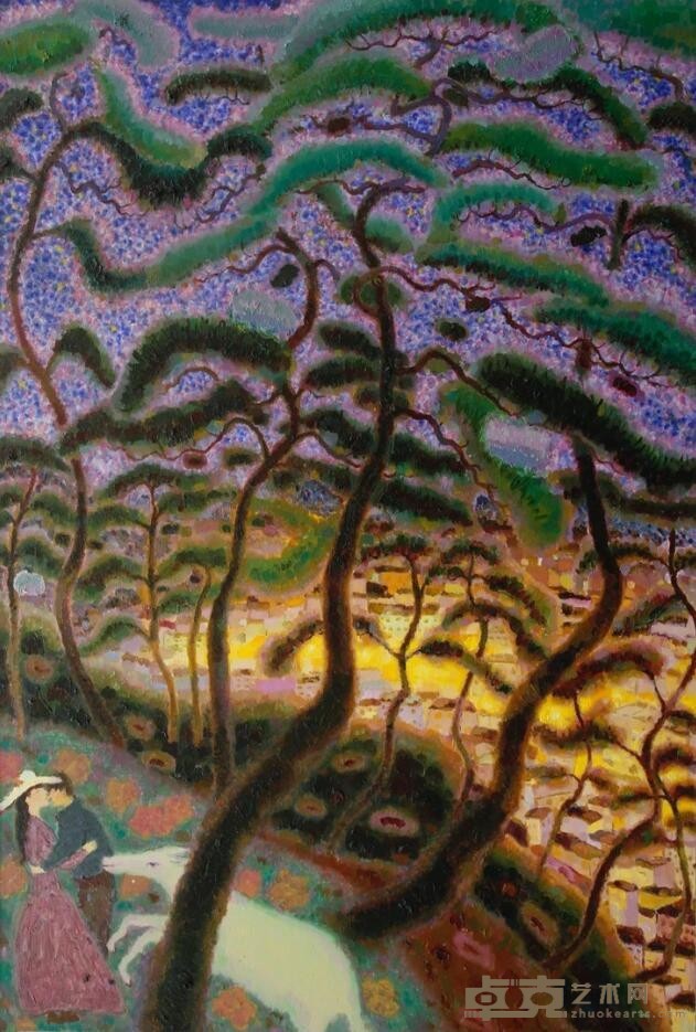 欢乐的松树 1 管赛梅 140 x 90 cm 2016 布面油画