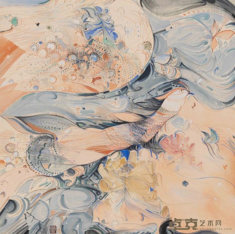 《暖香幻凝之四》 赵怡文 70×70cm 2019年 纸本