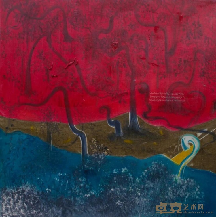 以愁为眠 李瑞 100 x 100 cm 2019 布面油画