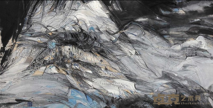 《谜叠青寂》 赵怡文 48×95cm 2020年 纸本