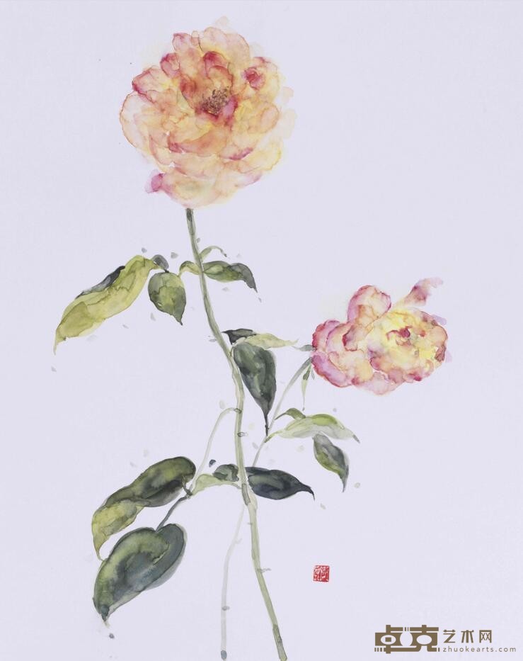 《折枝·9》 陈倩 34x27cm 2020年 纸本设色