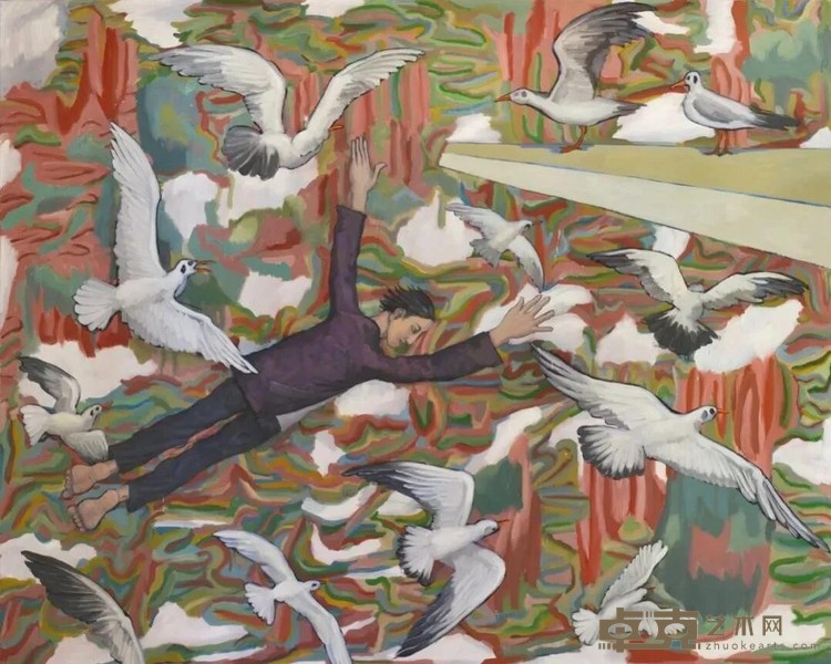 失眠者 - 黑鸟飞回云南 刘瑜 200 x 250 cm 2017 - 2019 布面油画