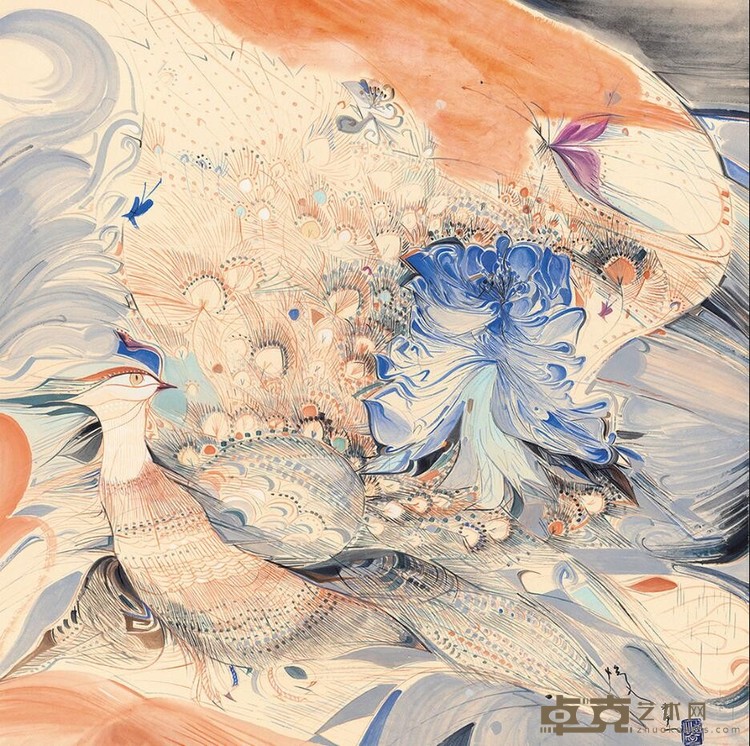 《暖香幻凝之三》 赵怡文 70×70cm 2019年 纸本