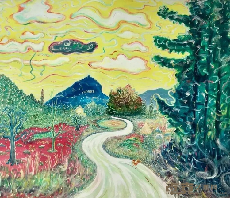 圭山路 陶发 200 x 200 cm 2017 布面油画