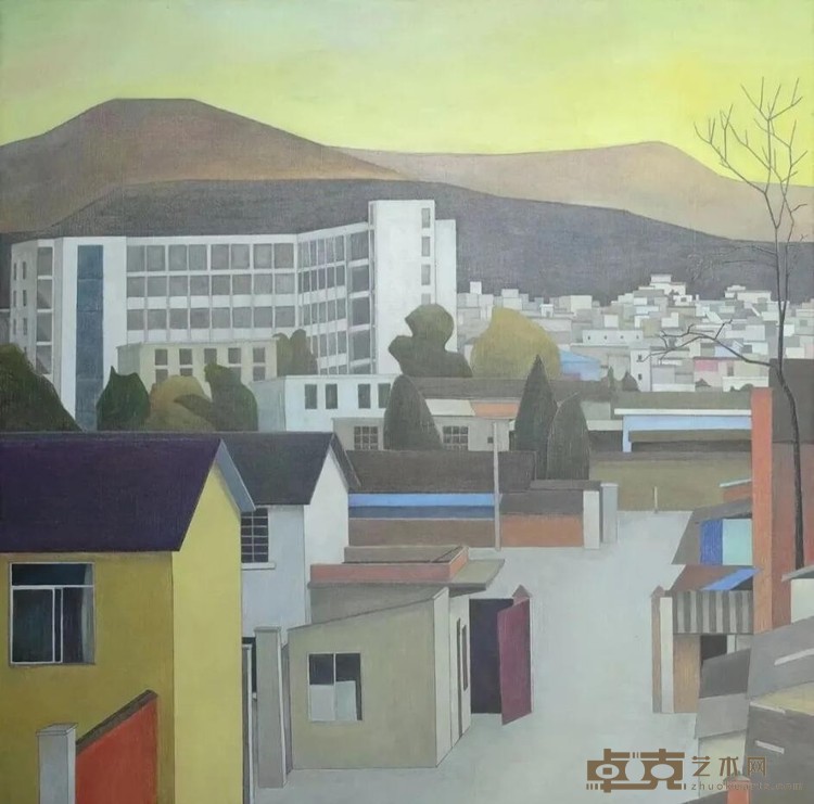 正月初六的日出 王锐 100 X 100 cm 2020 布面油画