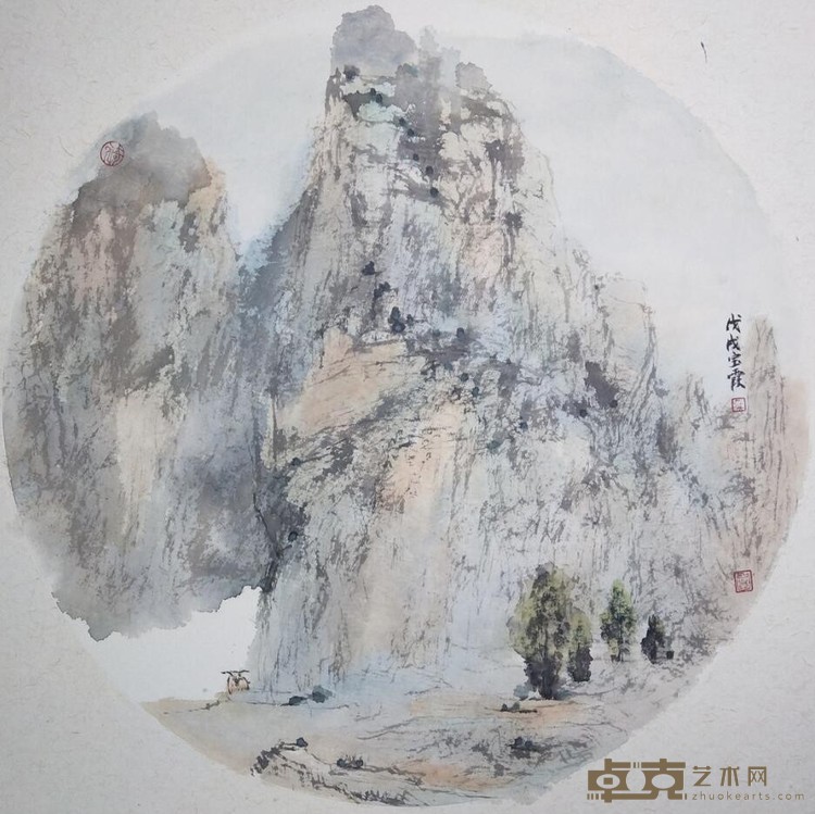 《九绿系列之望》 马宝霞 50x50cm 2019年 纸本水墨