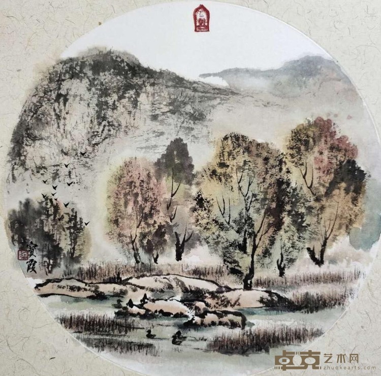 《秋色》 马宝霞 33x33cm 2020年 纸本水墨