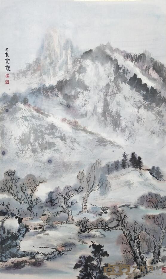 《冬雪》 马宝霞 45x65cm 2019年 纸本水墨