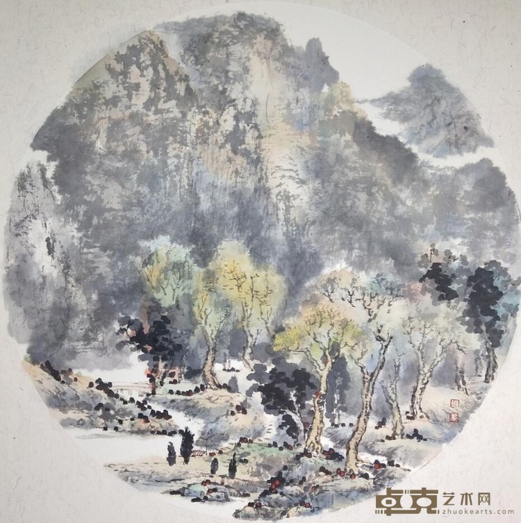《九绿系列之畅》 马宝霞 50x50cm 2019年 纸本水墨
