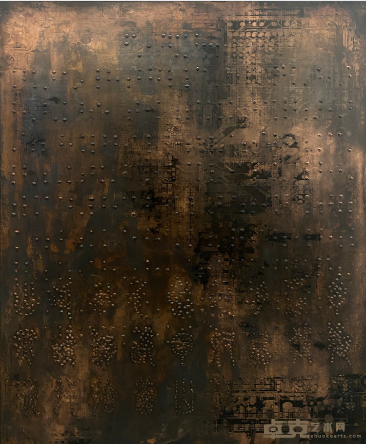 《满江红》 黎青 湘潭大学 140x120cm 综合材料