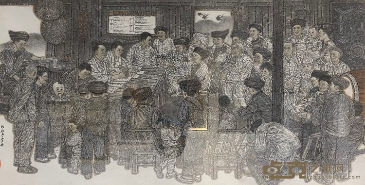 《春暖十八洞苗寨》 王奋英 湖南师范大学 118x62cm 纸本水墨