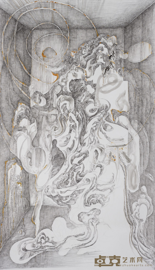 《山峰粒子与未知处 Mountain particles and the unknown》 林国成 150x240cm 2020年