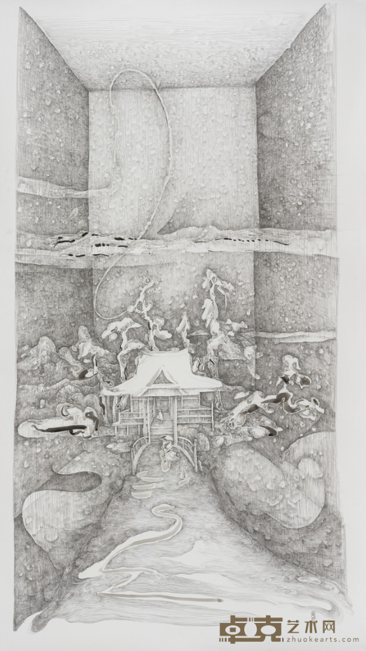 《雪月苍 Moonlight Mile in the Snow》 林国成 110x220cm 2019年