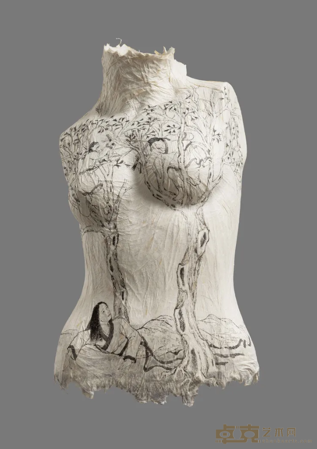 《Hi-Ne-NixII》 彭薇 65x33x30cm 2020年 水墨．麻纸 绘画装置