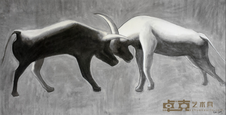 《牛》 蔡海标 68x136cm 2019年 宣纸水墨