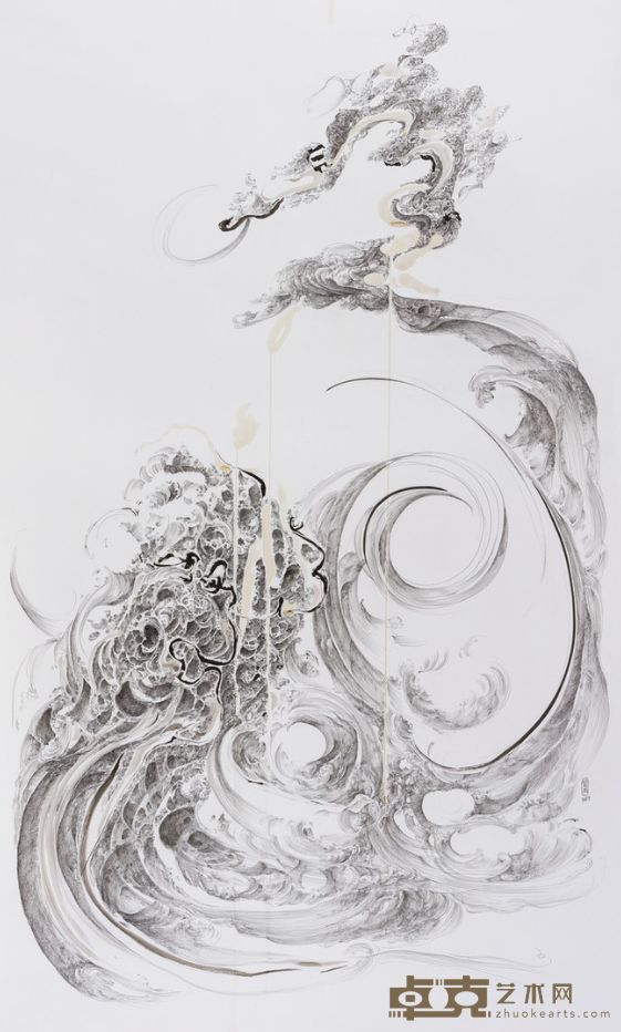 《形流与飞跃 Form flow and leap》 林国成 130x220cm 2017年