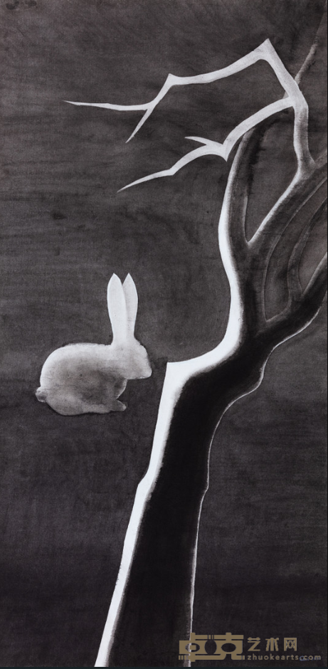 《兔》 蔡海标 136x68cm 2020年 宣纸水墨
