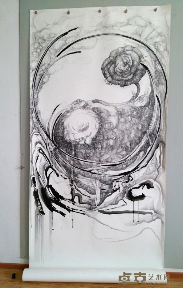 《太极花 Tai ji flowers》 林国成 110x260cm 2015年