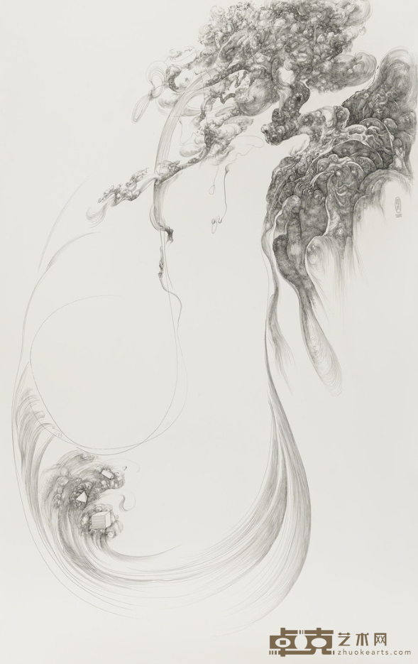 《Cliff tree 崖树 》 林国成 110x190cm 2015年