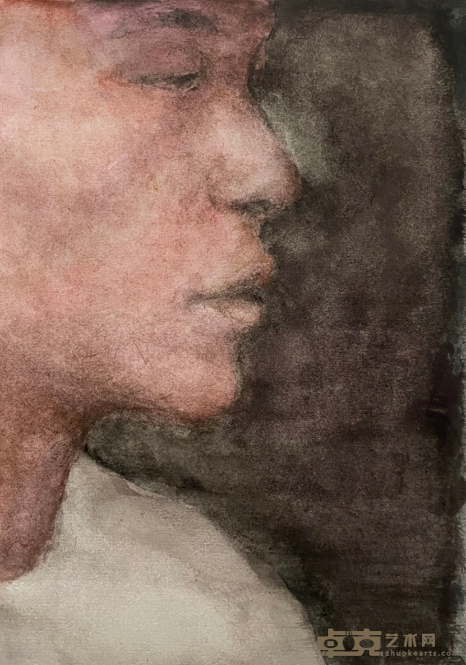 《W的侧面》 沈皆坤 23x17cm 2020年 纸本水彩