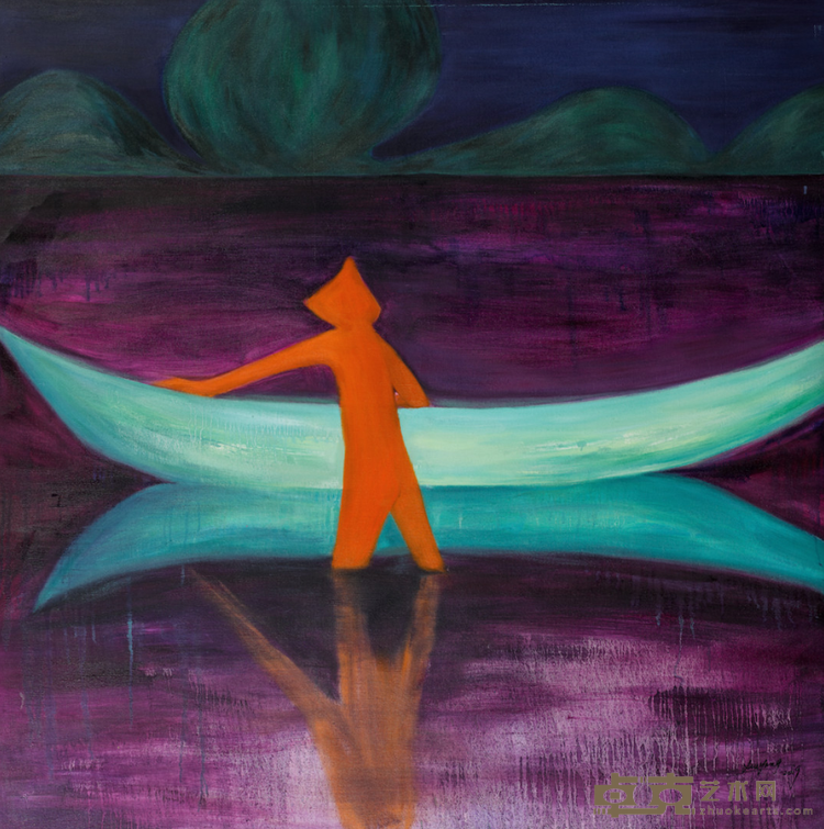 《漂浮》 薛扬 120x120cm 2019年 布上油画