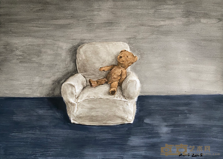 《贝尔的小熊》 沈皆坤 38x53cm 2020年 纸本水彩