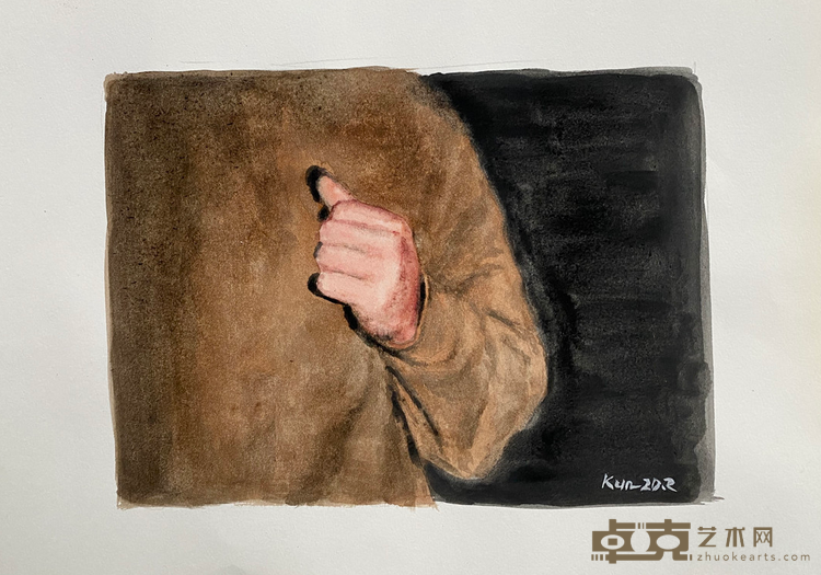 《夜行之四》 沈皆坤 26x38cm 2020年 纸本水彩