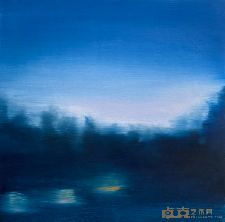 《被遗忘的蓝色风景》 沈皆坤 80x80cm 2020年 布面油画