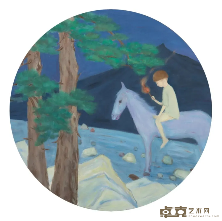 《某个瞬间》 薛扬 直径100cm 2015年 布上油画