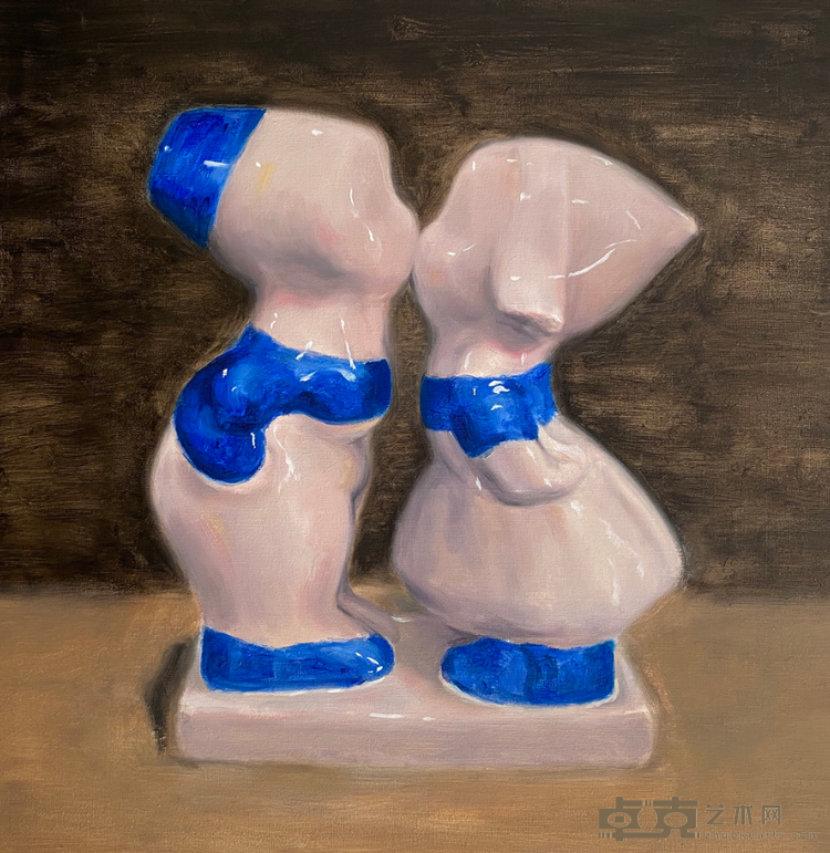 《吻》 沈皆坤 60x60cm 2019年 布面油画