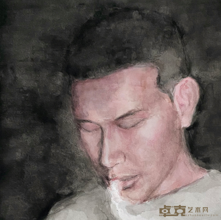《默》 沈皆坤 33x38cm 2020年 纸本水彩