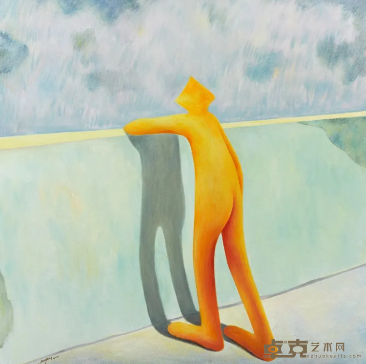 《当云朵飞来》 薛扬 120x120cm 2020年 布上油画