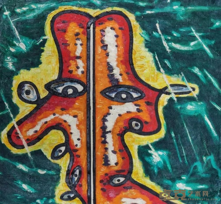 《F5》 贺龙元 85x90cm 1999年 布面油画