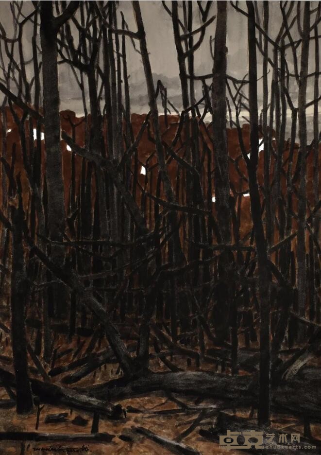 《涅槃--5》 赵龙 55x40cm 2020年 纸上水彩
