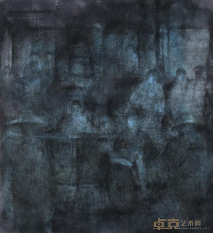 《事城记》系列11 廖真武 110x110cm 2019年 纸本综合材料