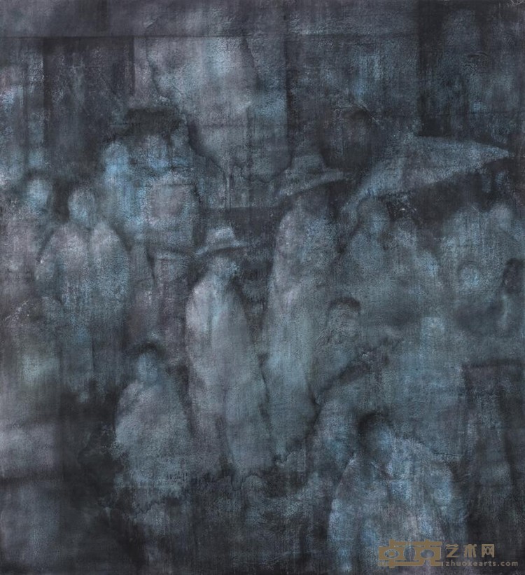《事城记》系列12 廖真武 110x110cm 2019年 纸本综合材料