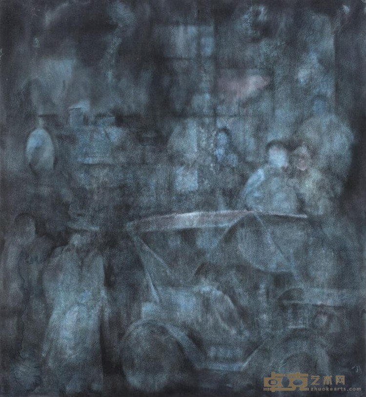《事城记》系列9 廖真武 110x110cm 2019年 纸本综合材料