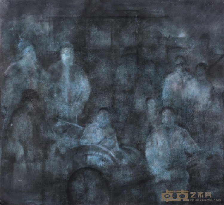 《事城记》系列10 廖真武 110x110cm 2019年 纸本综合材料