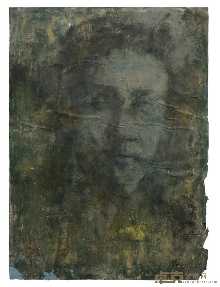 《民人传》系列5 廖真武 110x80cm 2019年 纸本综合材料