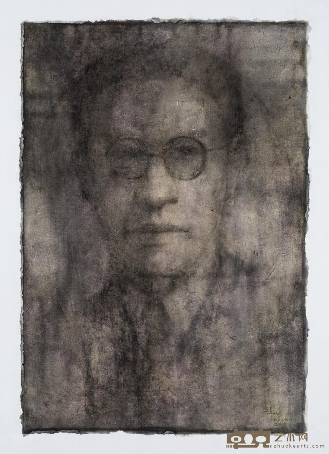 《民人传》系列7 廖真武 150x120cm 2019年 纸本综合材料