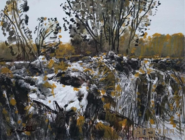 《北方印象》 张玉新 62x47cm 2018年 纸上水彩