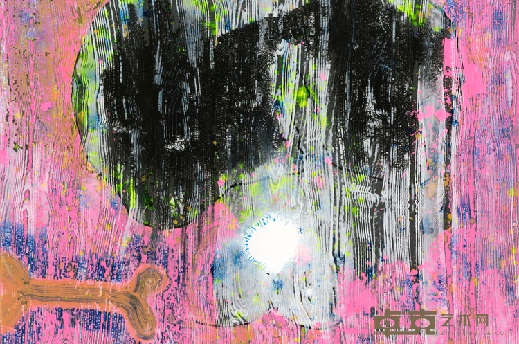 《爱屋及乌》 初劭玮 100x150cm 2019年 丙烯 着色卡纸 油画